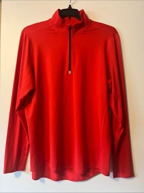 Men's Red Long-Sleeve Performance Zip Mock